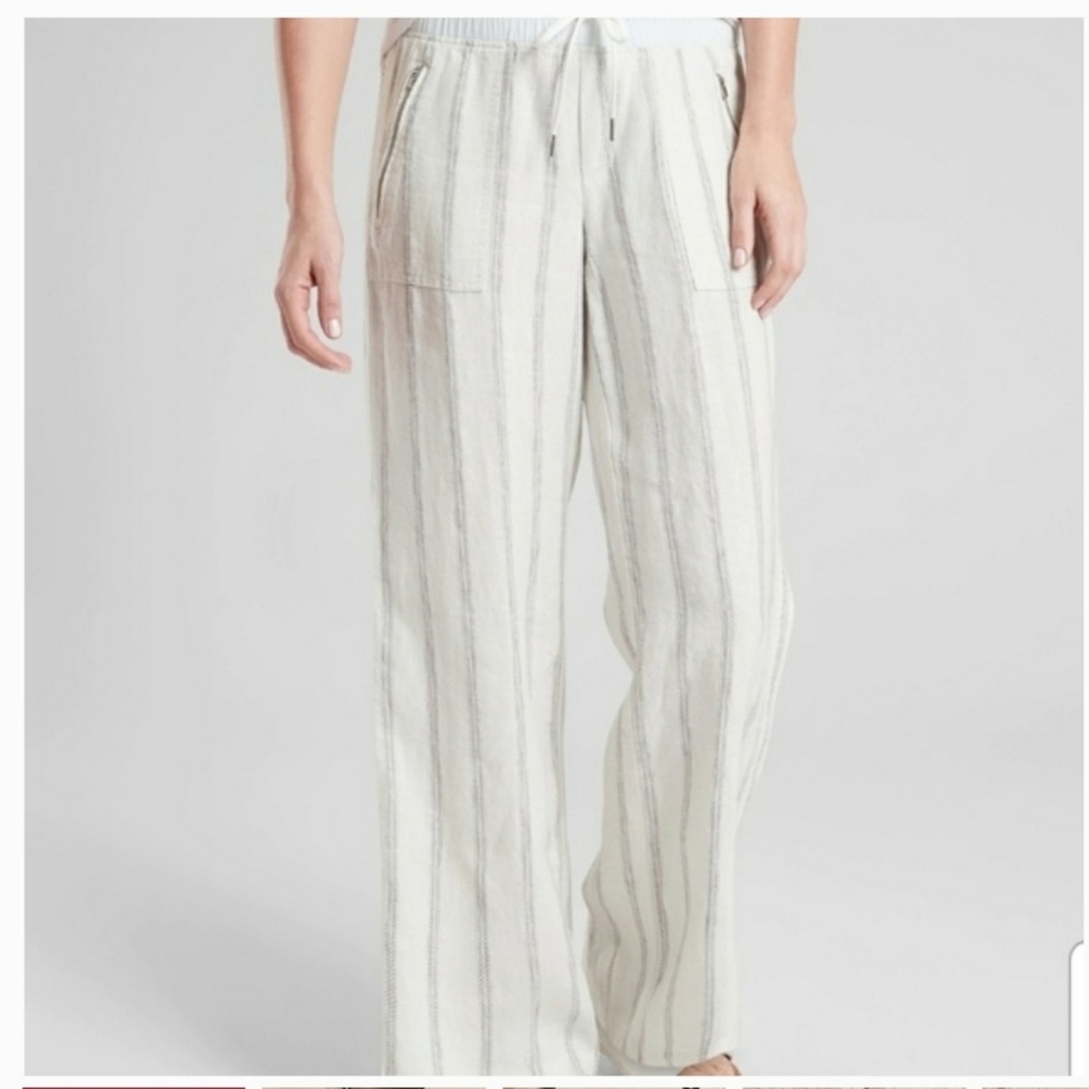 Athleta Cabo Linen wide leg pants